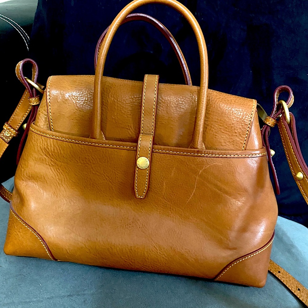 Dooney & Bourke large tan leather satchel